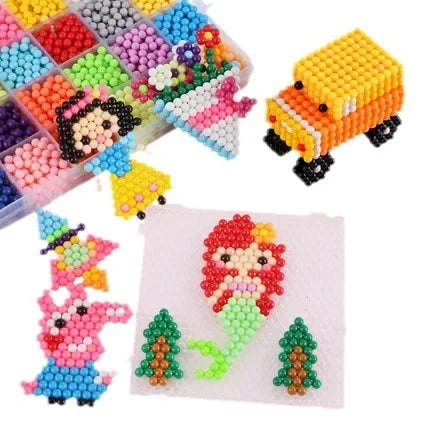 Educational DIY Water Mist Magic Beads Toy Set for Boys And Girls Creative Intelligence Development Bean Puzzle Children Playset