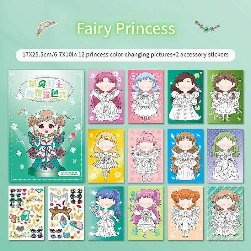 Montessori Toy Princess Girls Dressing Up Sticker Graffiti Coloring Book Children's DrawingToys DIY Painting Educational Toys
