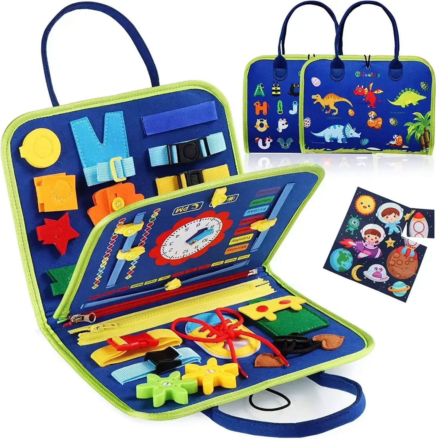 Kids Busy Board Buckle Montessori Lacing Up Tools Children Zip Button Sensory Suitcase Early Education Dress Aids Preschool Toys