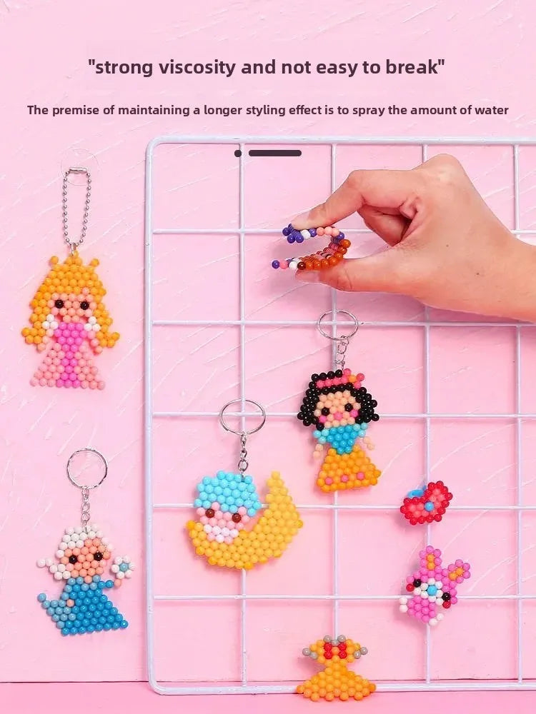 Educational DIY Water Mist Magic Beads Toy Set for Boys And Girls Creative Intelligence Development Bean Puzzle Children Playset
