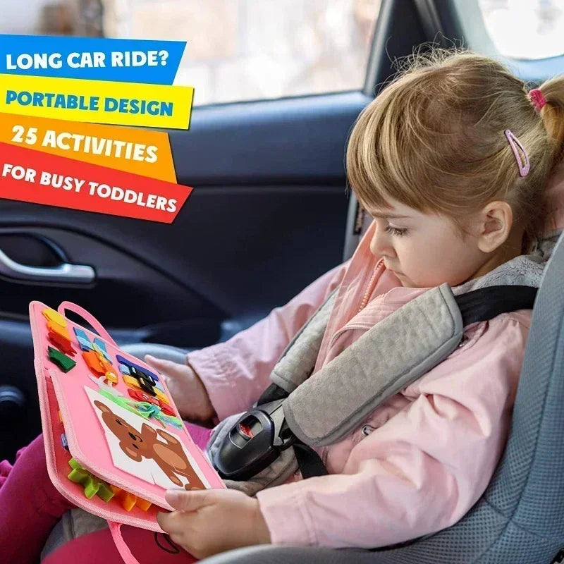 Kids Busy Board Buckle Montessori Lacing Up Tools Children Zip Button Sensory Suitcase Early Education Dress Aids Preschool Toys